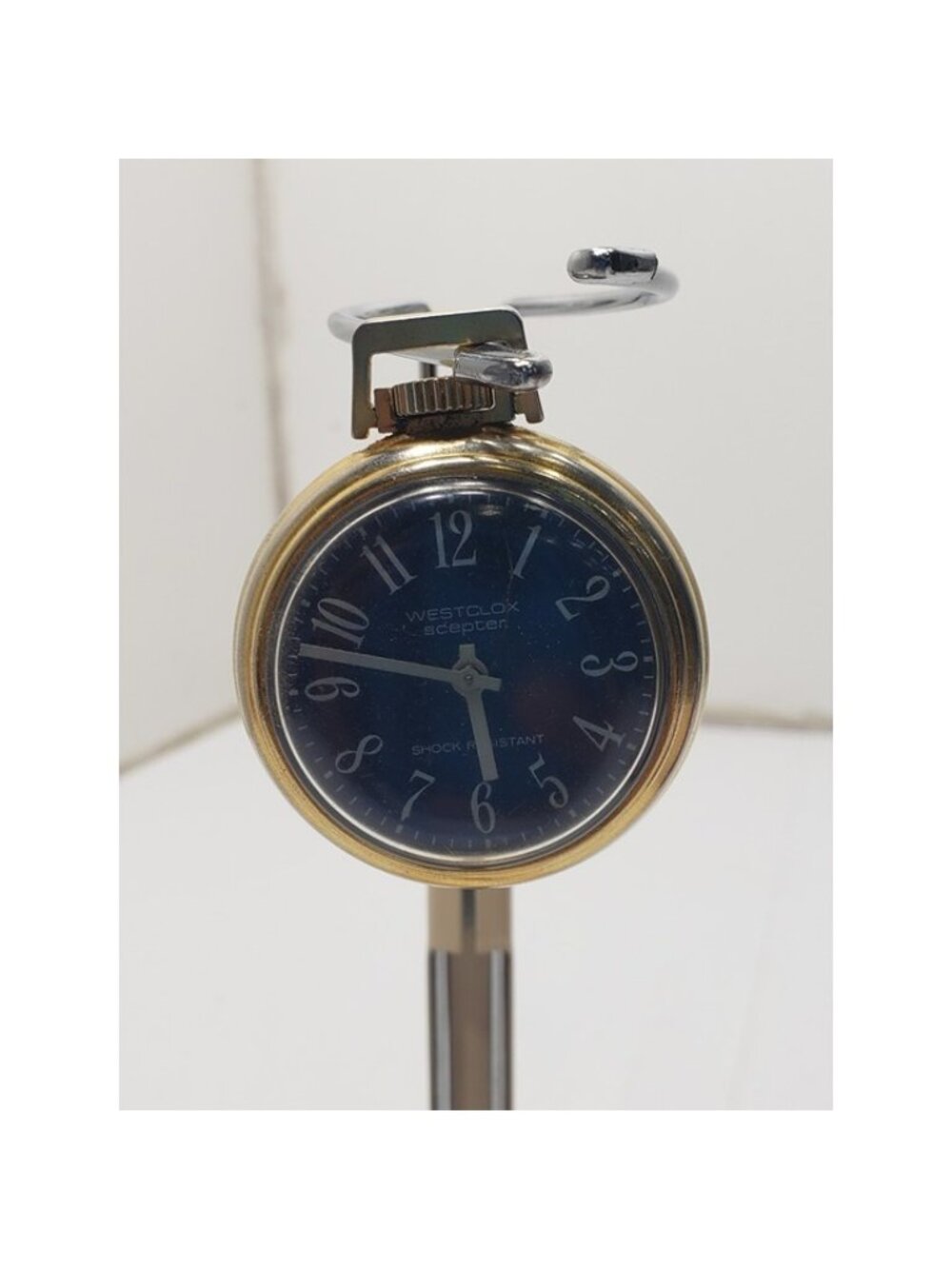 Vintage Westclox Scepter Blue Dial Wind Up Pocket Watch Shock Resistant